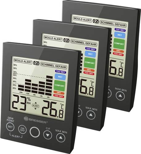 Bresser Optik MA 3er Hygrometer Schwarz