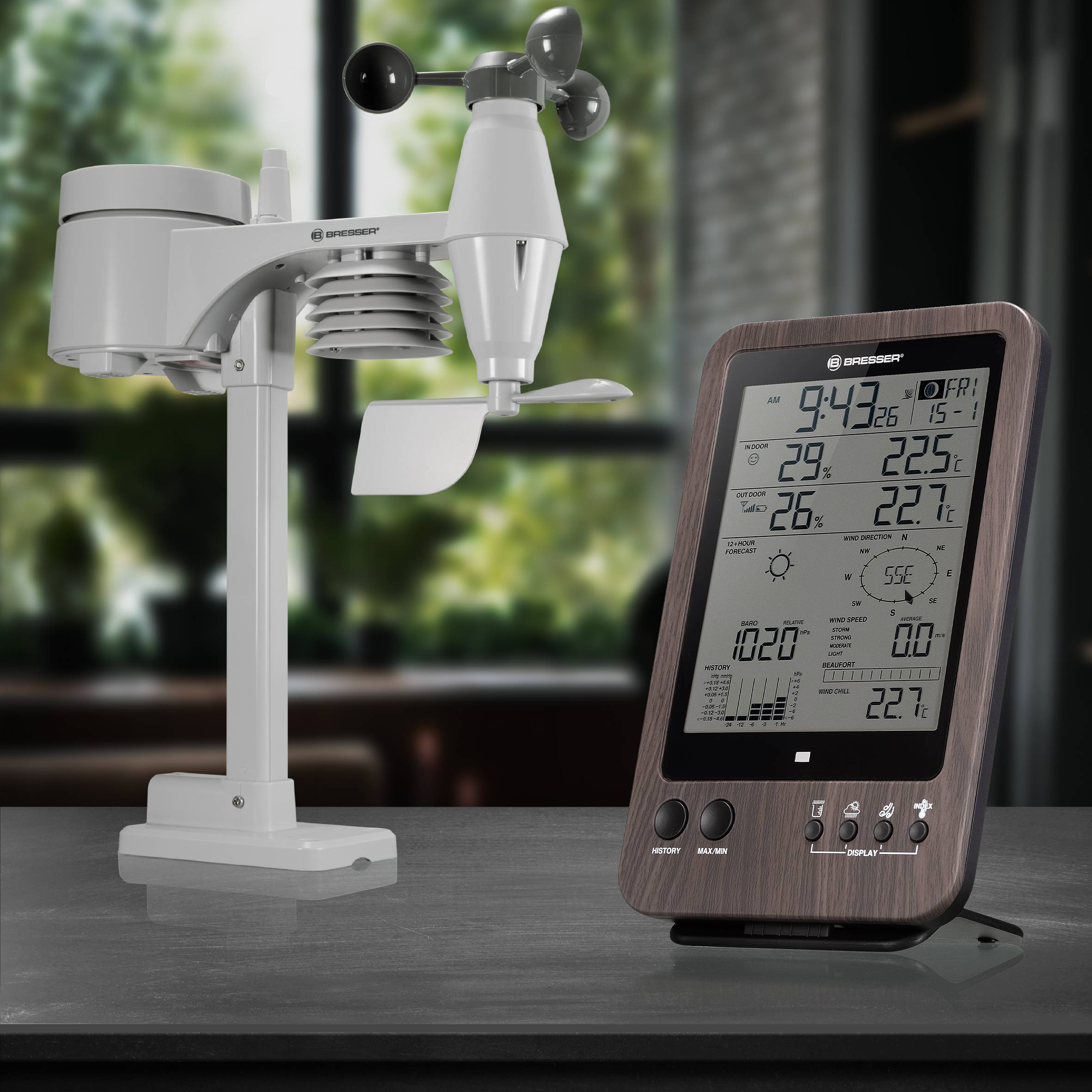 Bresser Optik WTW 5in1 Center 7002512 Funk-Wetterstation