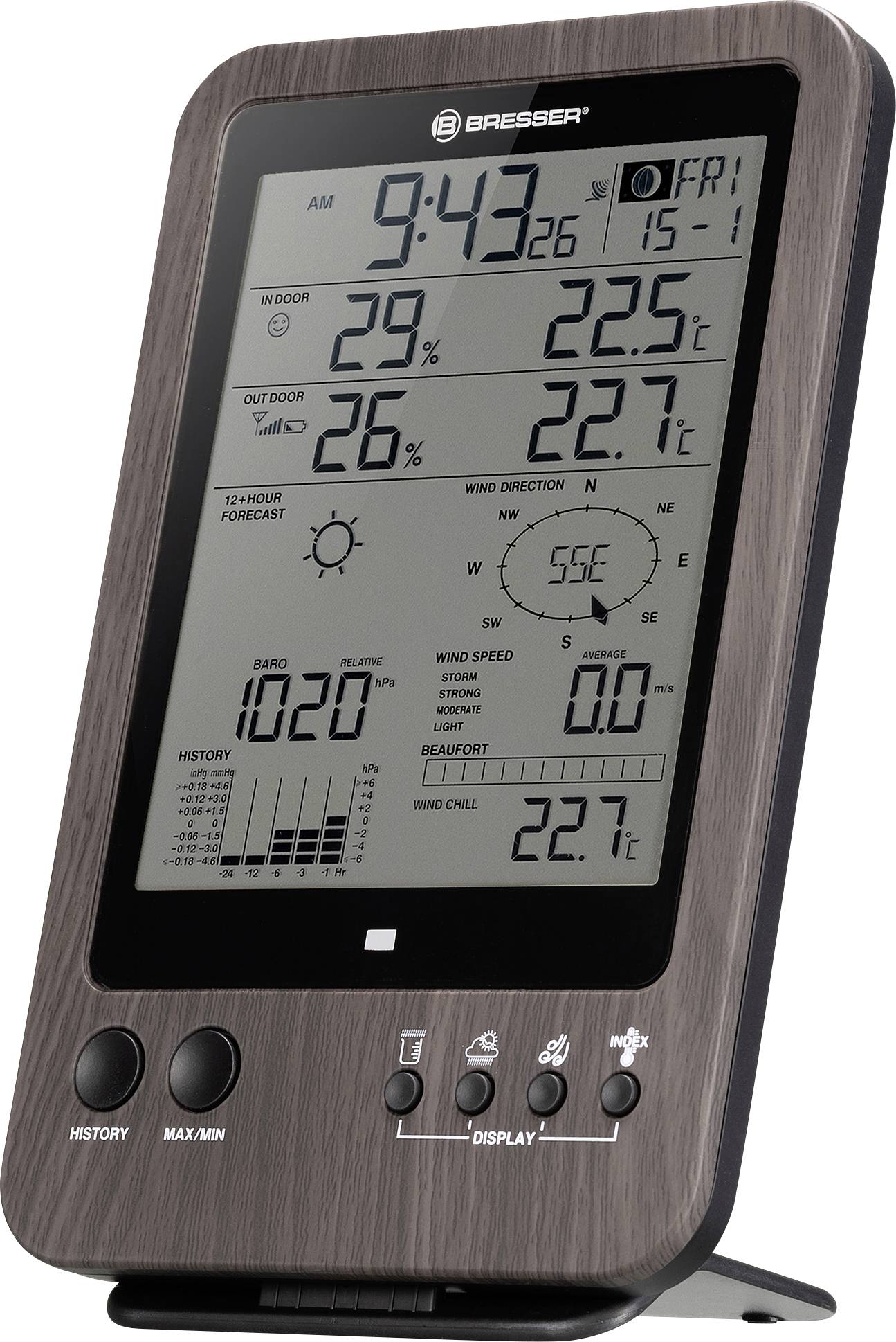 Bresser Optik WTW 5in1 Center 7002512 Funk-Wetterstation