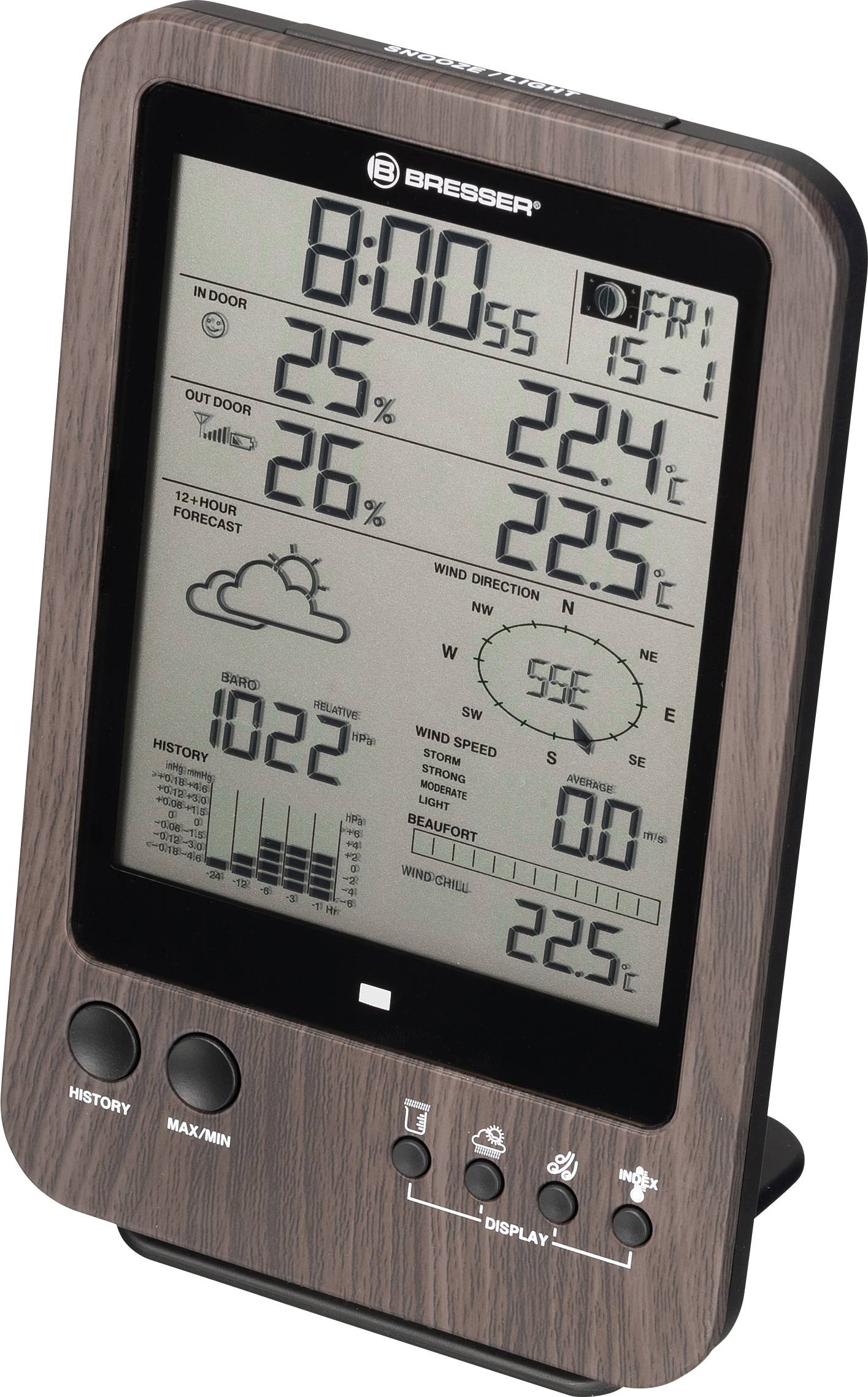 Bresser Optik WTW 5in1 Center 7002512 Funk-Wetterstation