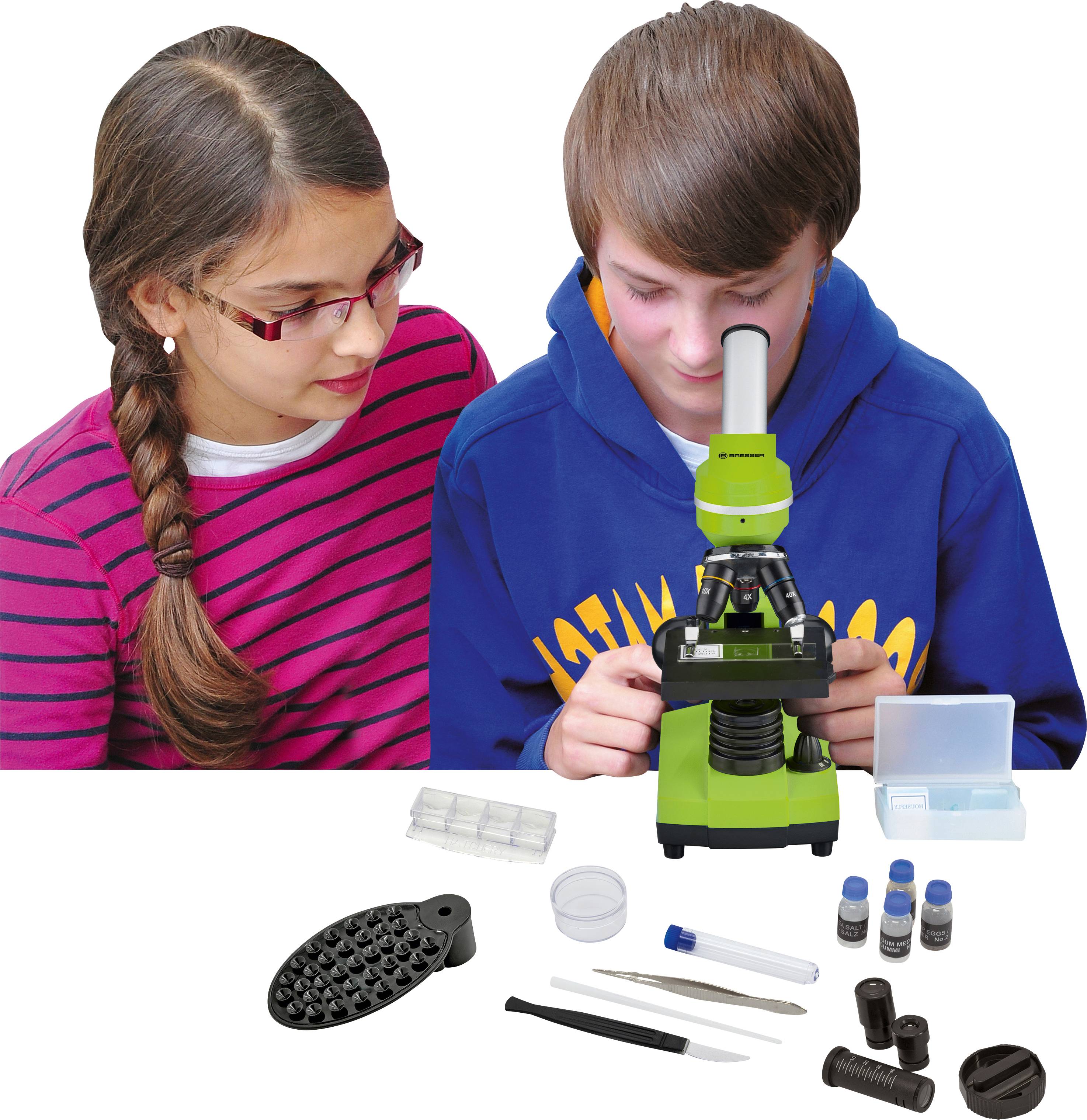 Bresser Optik 8855600B4K000 Biolux SEL Schülermikroskop Kinder-Mikroskop Monokular 1600 x Auflicht, Durchlicht