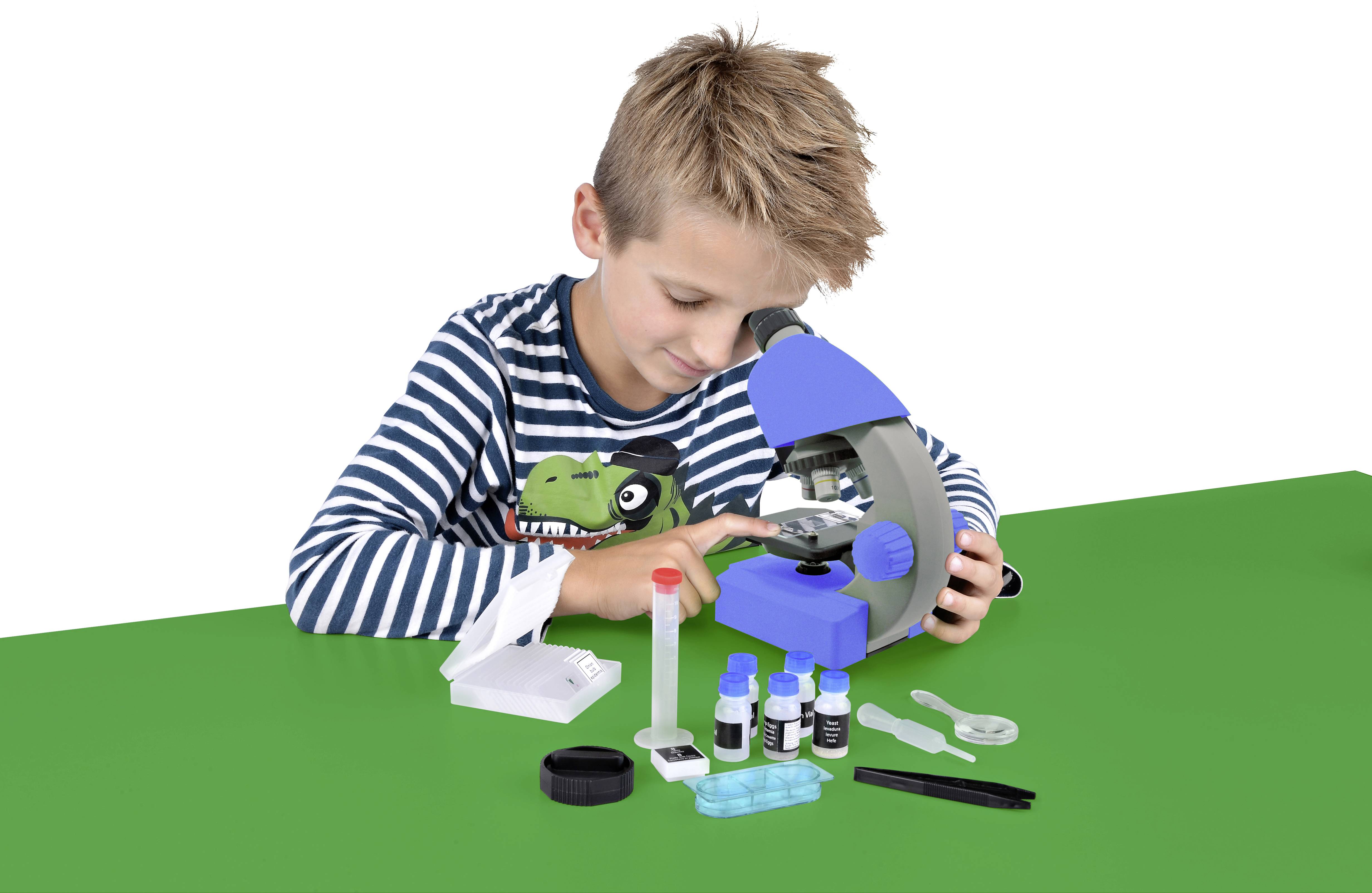 Bresser Optik 8851300WXH000 blau Kinder-Mikroskop Monokular 640 x Durchlicht