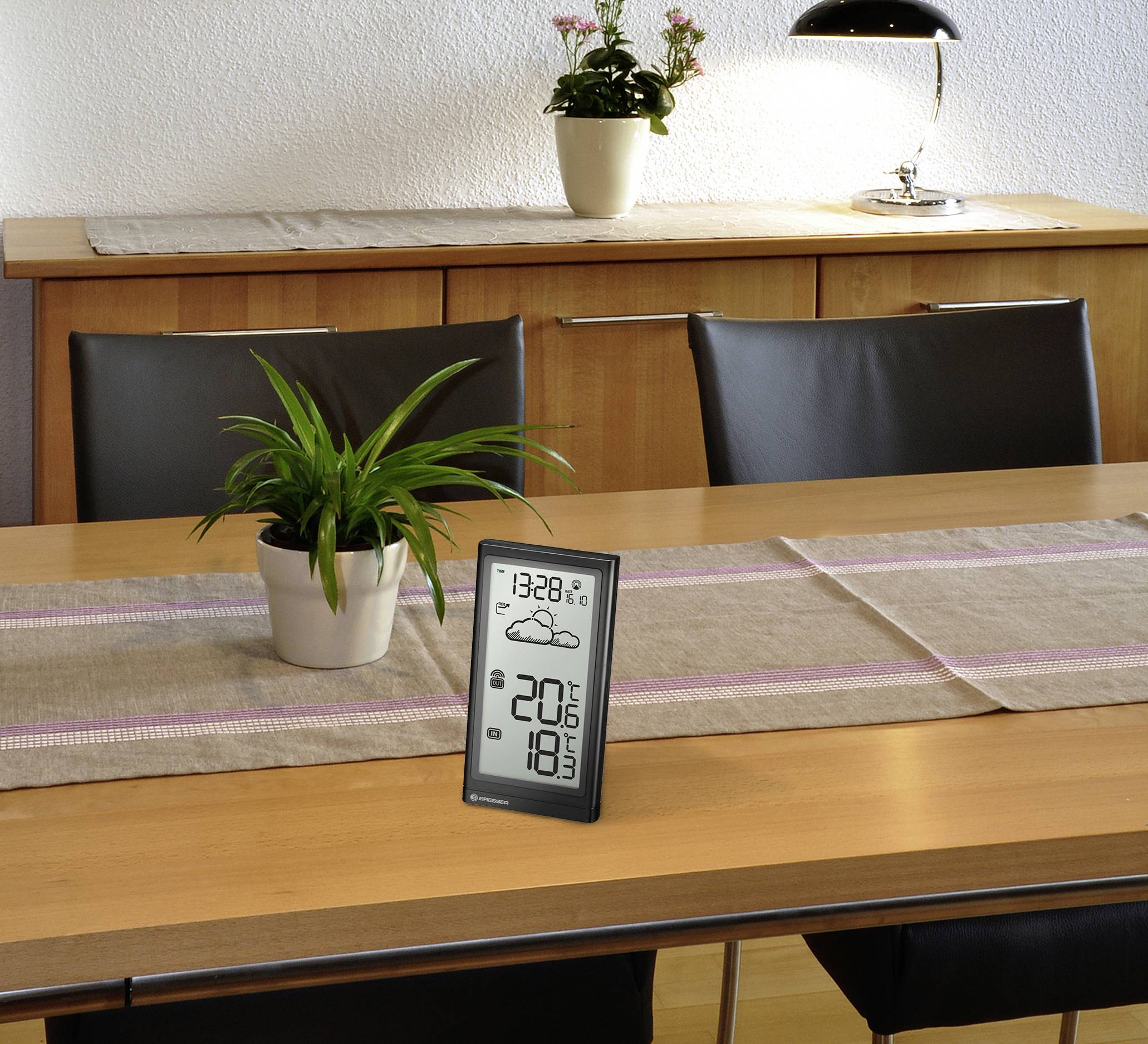Bresser Optik Meteo Temp 7004200 Funk-Wetterstation Vorhersage für 12 bis 24 Stunden Anzahl Sensore