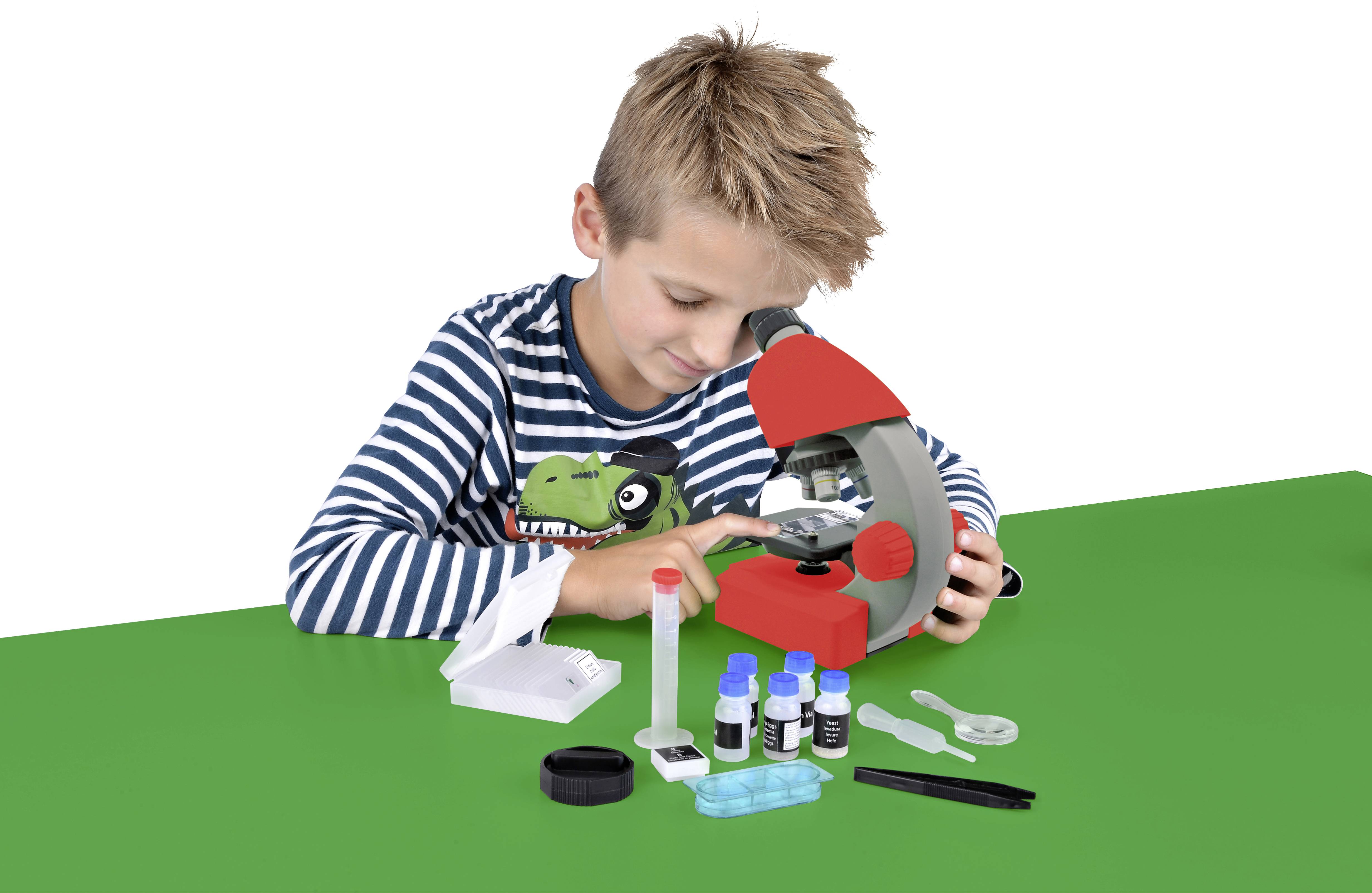 Bresser Optik 8851300E8G000 rot Kinder-Mikroskop Monokular 640 x Durchlicht