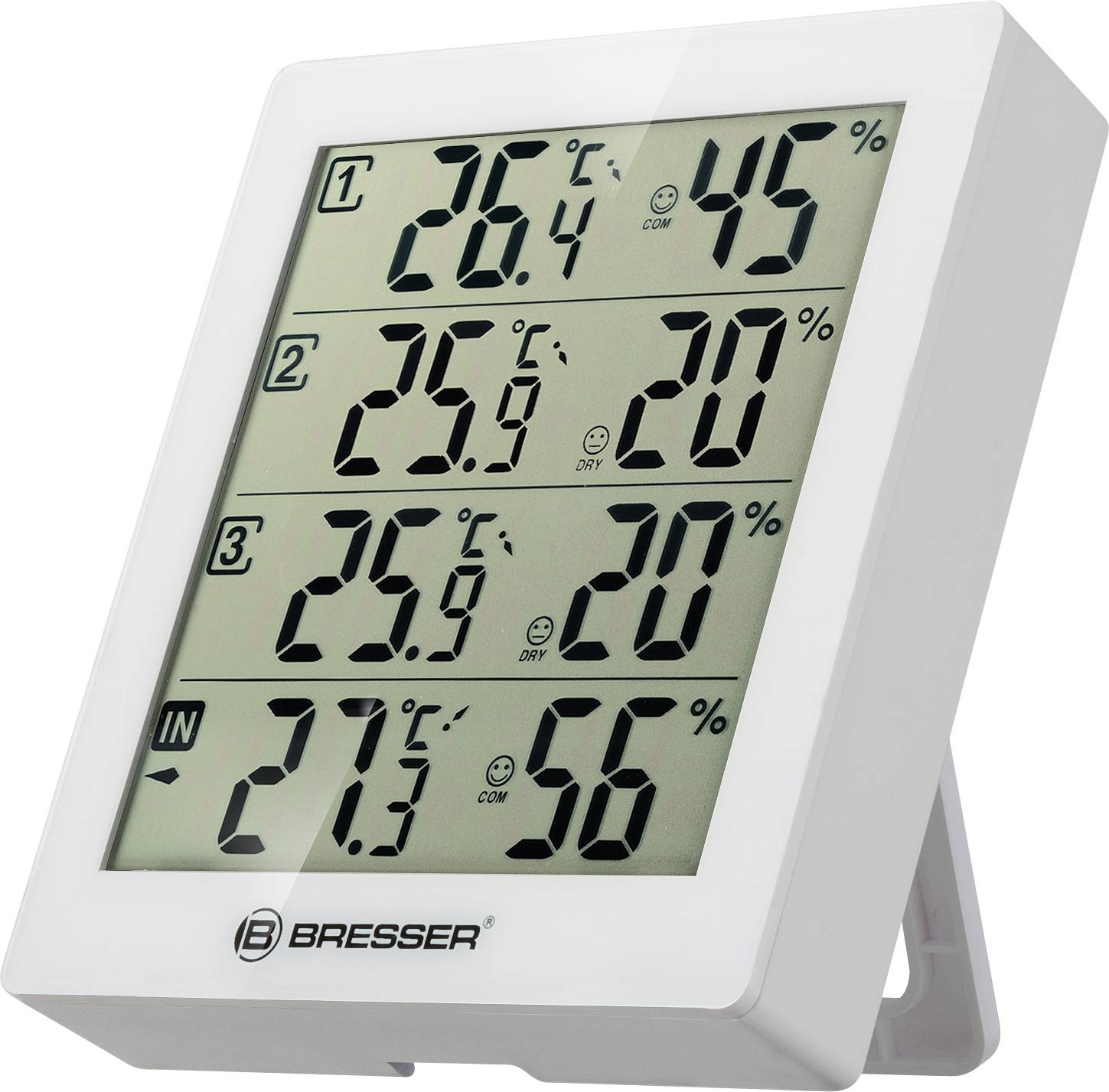 Bresser Optik Quadro Thermo-/Hygrometer Weiß
