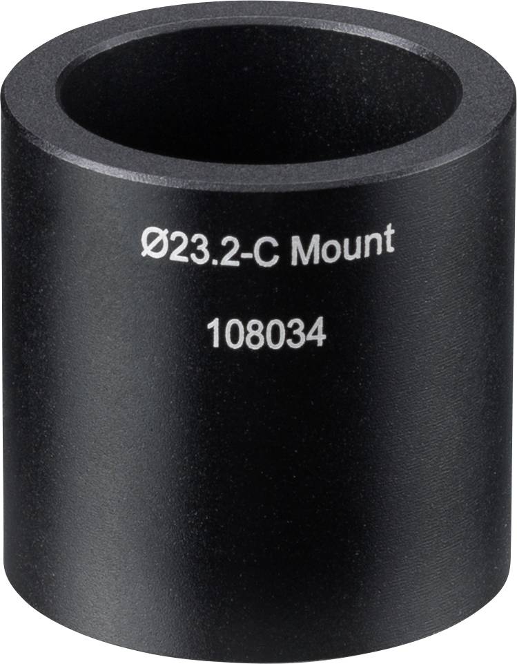 Zylinderförmiger Adapter mit der Aufschrift 'Ø23.2-C Mount' und '108034'. Wird vermutlich zur Verbindung optischer Geräte verwendet.