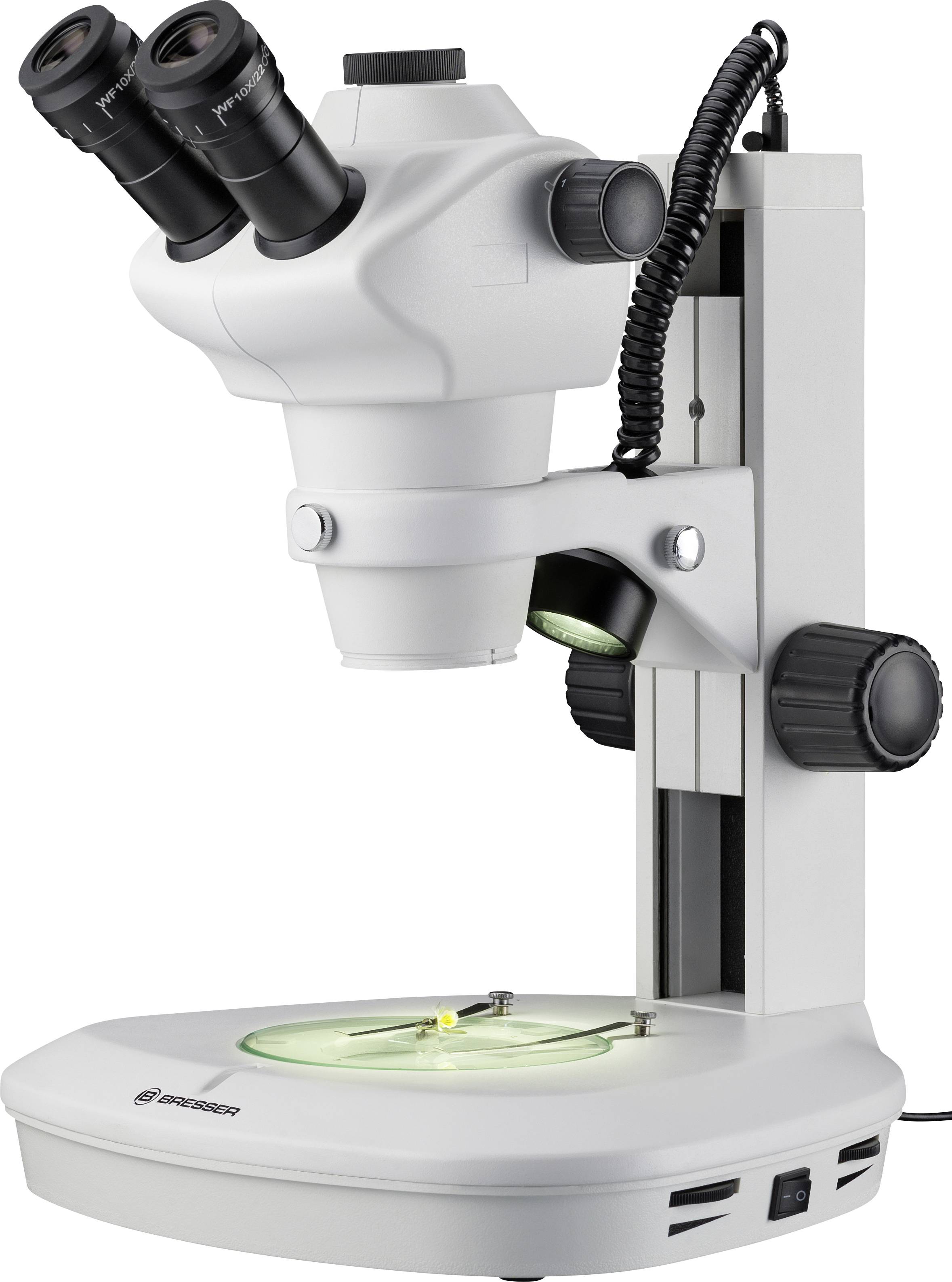 Bresser Optik 5806200 Science ETD-201 Trino Zoom Stereomikroskop Trinokular 50 x Auflicht, Durchlicht