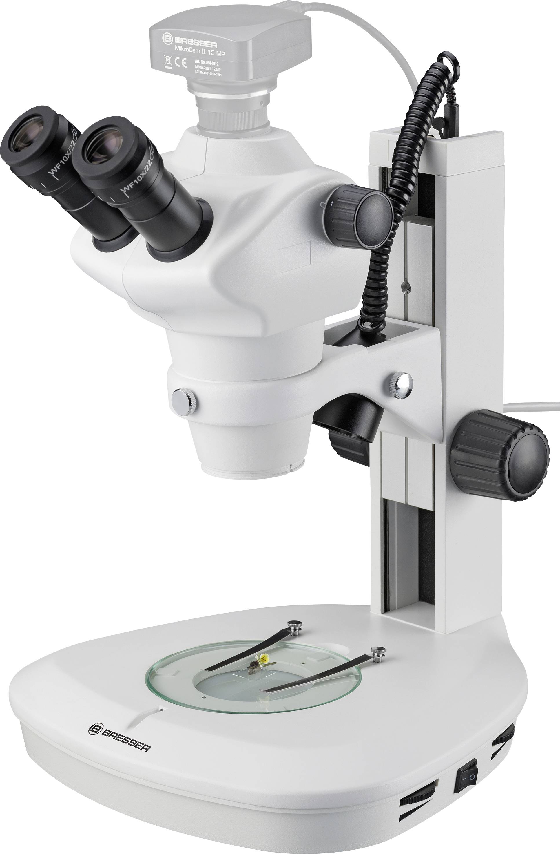 Bresser Optik 5806200 Science ETD-201 Trino Zoom Stereomikroskop Trinokular 50 x Auflicht, Durchlicht