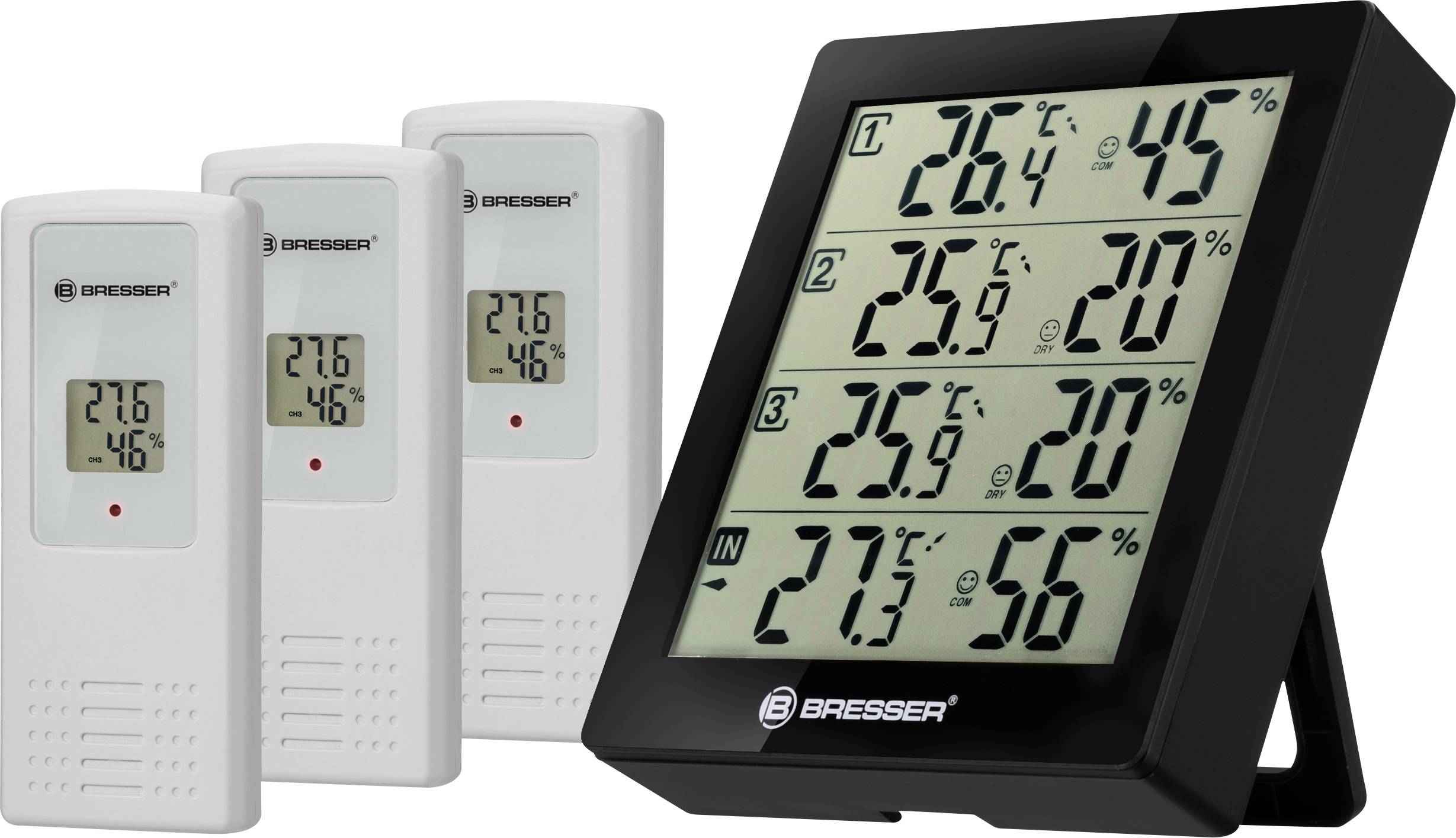 Bresser Optik Quadro Thermo-/Hygrometer Schwarz 7000020CM3000