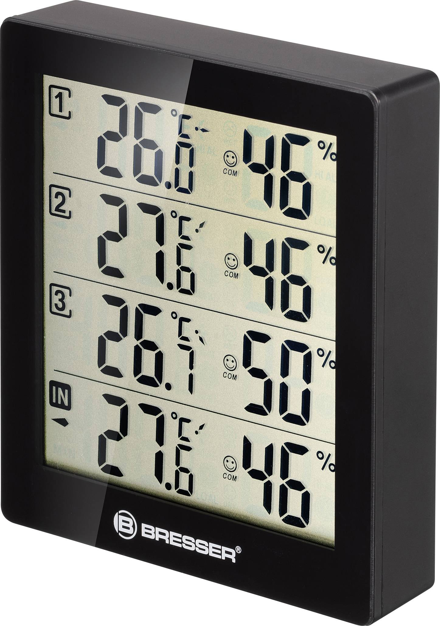 Bresser Optik Quadro Thermo-/Hygrometer Schwarz 7000020CM3000