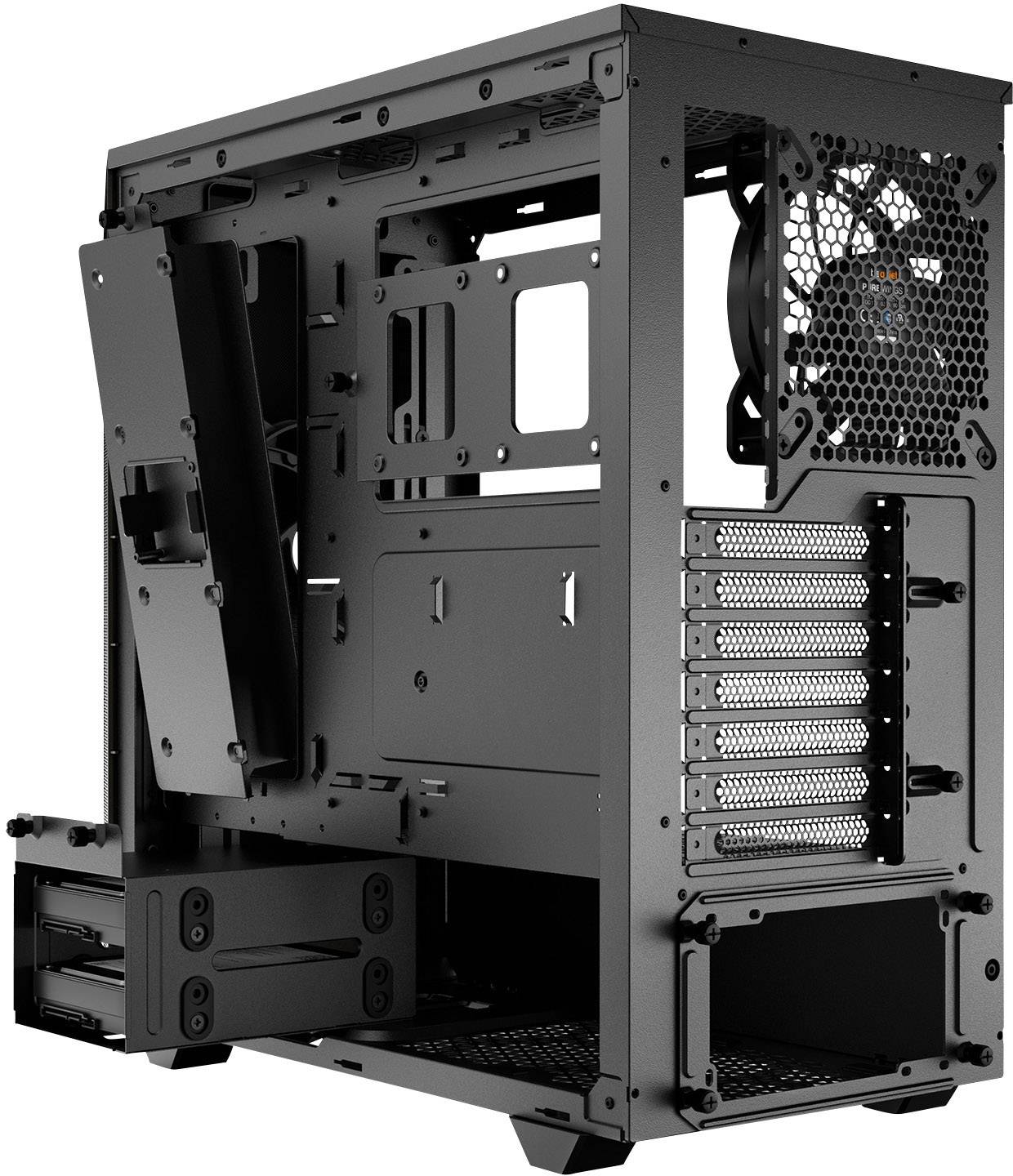 BeQuiet Pure Base 500 Midi-Tower PC-Gehäuse, Gaming-Gehäuse Schwarz 2 vorinstallierte Lüfter, Staubfilter, gedämmt