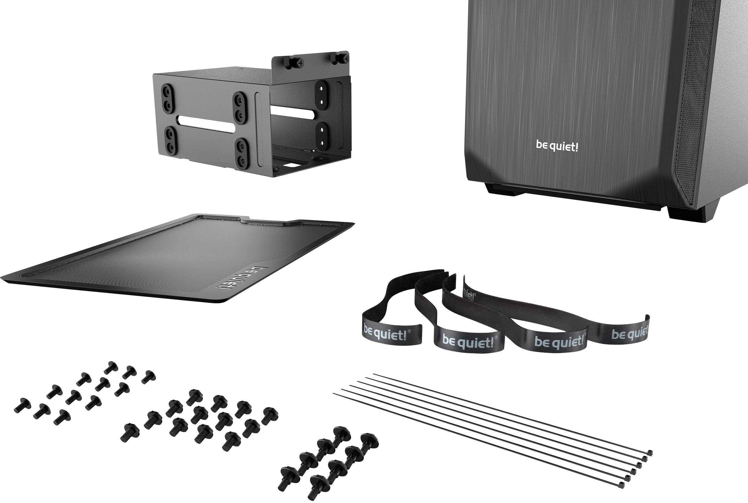 BeQuiet Pure Base 500 Midi-Tower PC-Gehäuse, Gaming-Gehäuse Schwarz 2 vorinstallierte Lüfter, Staubfilter, gedämmt