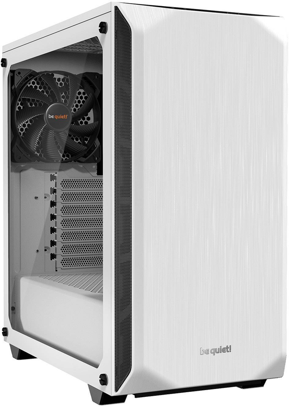 BeQuiet Pure Base 500 Windows Midi-Tower PC-Gehäuse, Gaming-Gehäuse Weiß 2 vorinstallierte Lüfter, Seitenfenster, Staubfilter