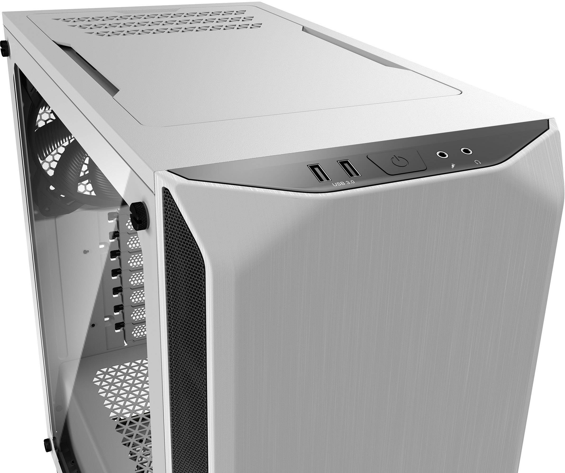 BeQuiet Pure Base 500 Windows Midi-Tower PC-Gehäuse, Gaming-Gehäuse Weiß 2 vorinstallierte Lüfter, Seitenfenster, Staubfilter, gedämmt