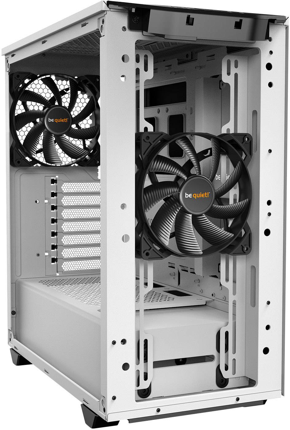 BeQuiet Pure Base 500 Windows Midi-Tower PC-Gehäuse, Gaming-Gehäuse Weiß 2 vorinstallierte Lüfter, Seitenfenster, Staubfilter, gedämmt