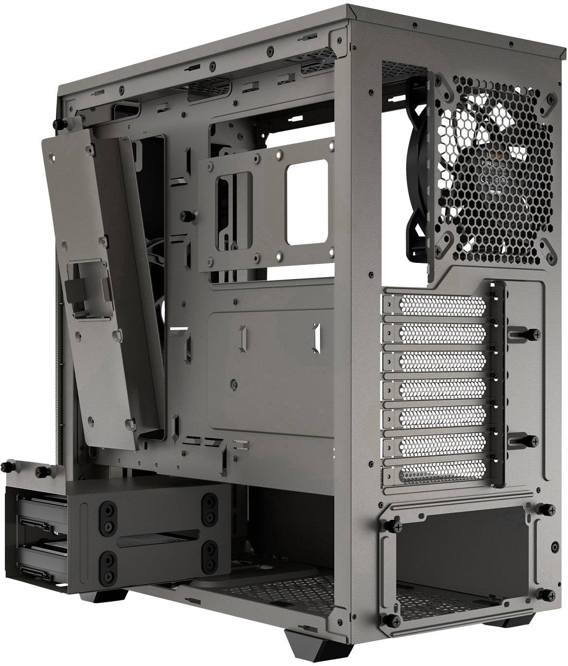 BeQuiet Pure Base 500 Windows Midi-Tower PC-Gehäuse, Gaming-Gehäuse Metallic, Grau 2 vorinstallierte Lüfter, Seitenfenster
