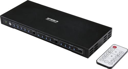 SpeaKa Professional 4x2 Port HDMI-Matrix-Switch mit Audio-Ports 3840 x 2160 Megapixel Black