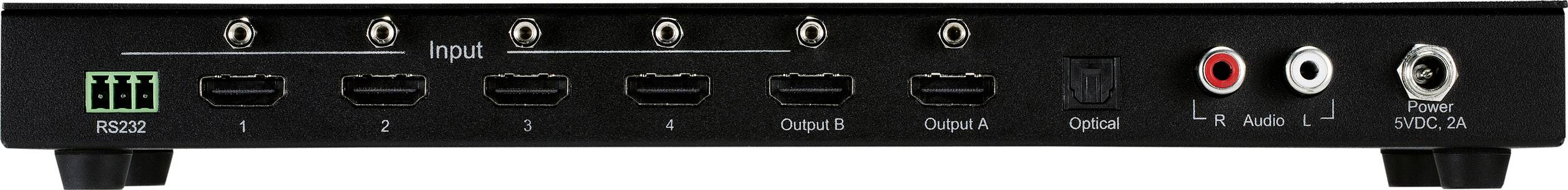 SpeaKa Professional 4x2 Port HDMI-Switch mit Audio-Ports 3840 x 2160 Megapixel Schwarz
