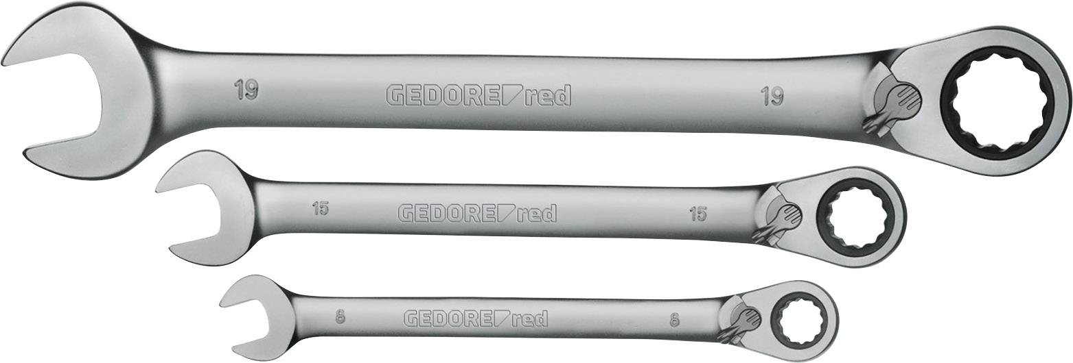 Gedore RED 3300873 R07205012 Maul-Ringratschenschlüssel-Satz 12teilig Schlüsselweite (Metrisch) 07 - 19 mm