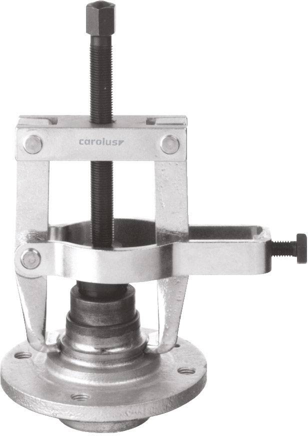 Ein Metall-Abziehwerkzeug mit festem Rahmen und Schraubmechanismus, verwendet zur Entfernung von Lagern oder ähnlichen Teilen.