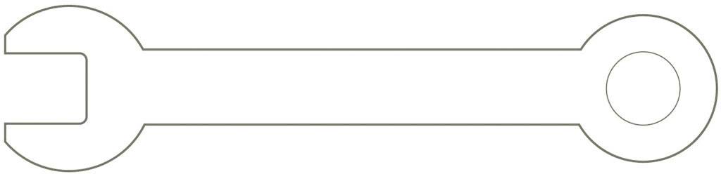 Abbildung eines Schraubenschlüssels in der Seitenansicht.