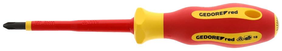 Gedore RED R39200219 3301405 Kreuzschlitz-Schraubendreher 2 Klingenlänge: 100mm DIN 7438, DIN ISO 8764, DIN EN 60900