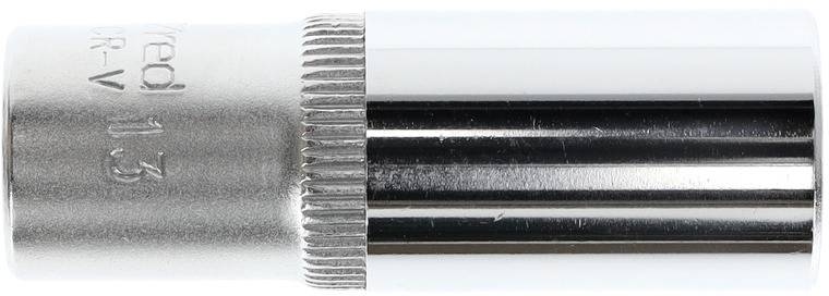 Steckschlüsseleinsatz aus Metall mit geriffeltem Rand und Gravur '1/3 DR-V', reflektierende Oberfläche.