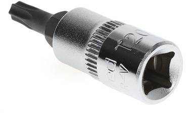 Torx-Bit T20 aus Metall, passend für Schraubenschlüssel, zeigt präzise Fertigung und robustes Design für vielseitigen Einsatz.