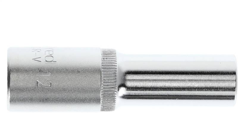Metall-Steckschlüssel, sechskant, 12 mm; glatt polierte Oberfläche, für Handwerkzeugnutzung geeignet.