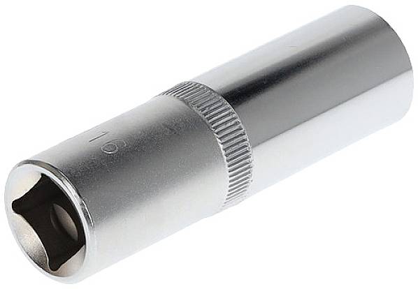Sechskant-Steckschlüssel aus Metall, zylindrisch, geeignet für die Verwendung mit einem Schraubendreher oder einem Steckschlüsselsatz.