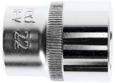 Metall-Steckschlüsseleinsatz mit der Aufschrift '22', geeignet für Schraubarbeiten.