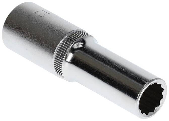 Steckschlüssel mit sechskantiger Öffnung, aus Metall, für mechanische Arbeiten.