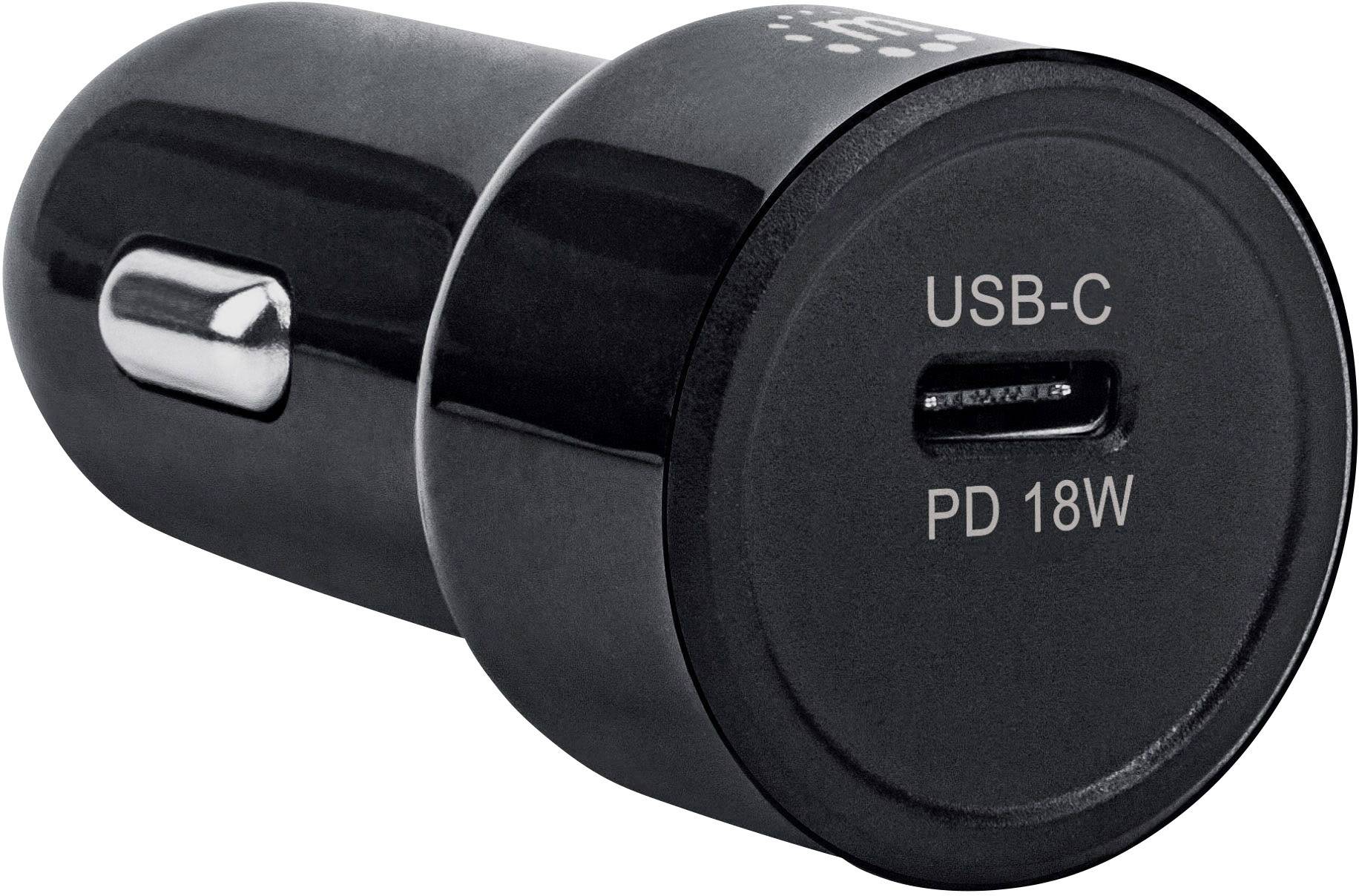 Manhattan Power Delivery Reiseladeadapter 18 W KFZ, LKW Ausgangsstrom (max.) 3 A Anzahl Ausgänge: 1 x USB-C® Buchse USB Power Delivery (USB-PD)