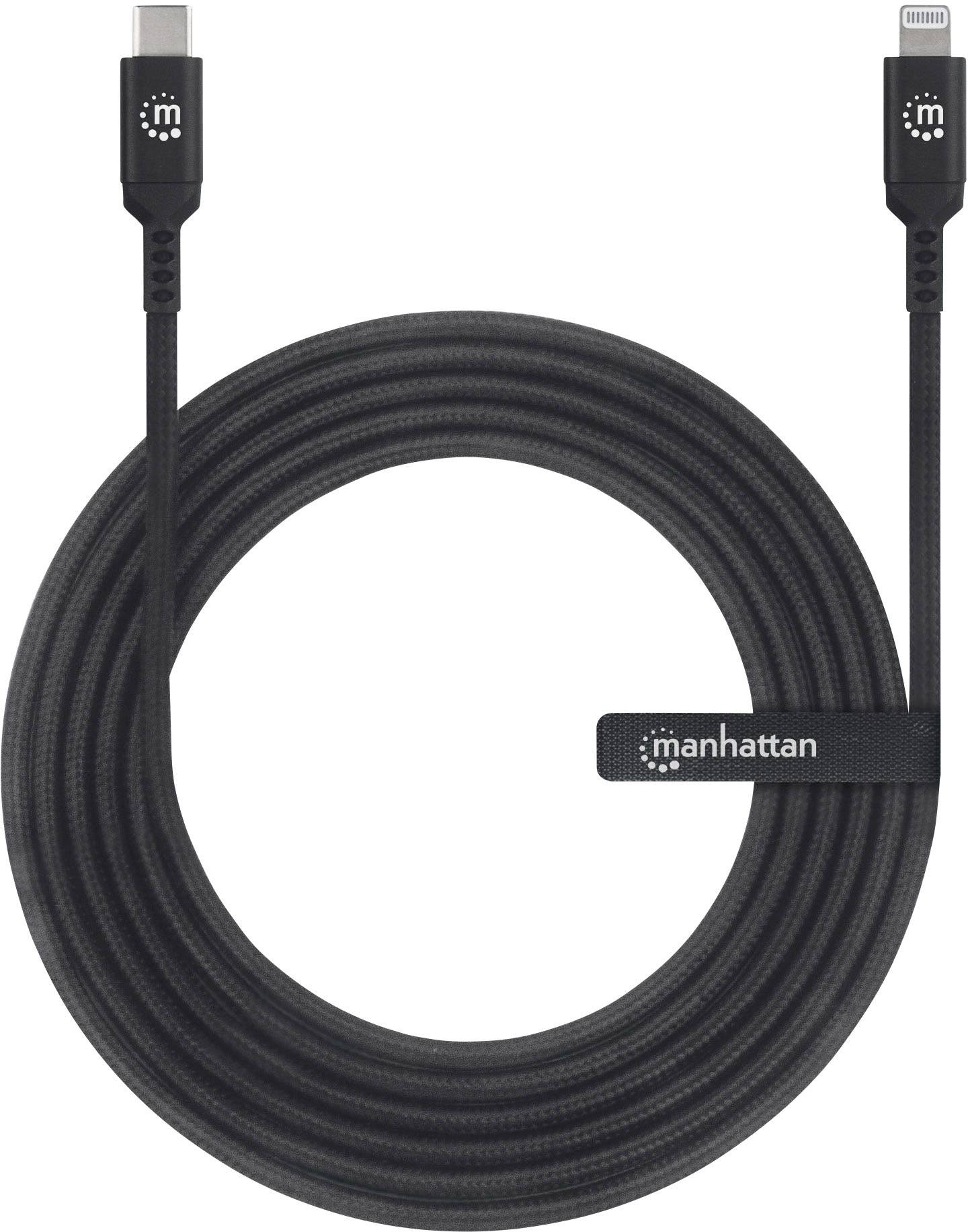 Manhattan Ladekabel [1x USB-C™ Stecker - 1x Apple Lightning-Stecker] 1.80m Schwarz