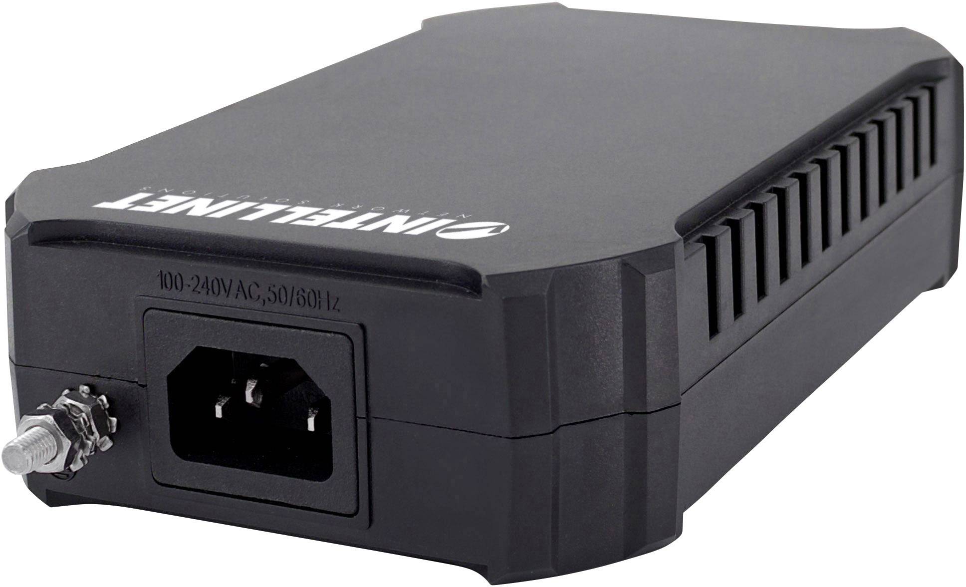Intellinet Gigabit Ultra PoE-Injektor 1 x 95 Watt-Port Kunststoffgehäuse PoE Injektor 10 / 100 / 1000 MBit/s IEEE 802.3bt, IEEE 802.3af (12.95 W)