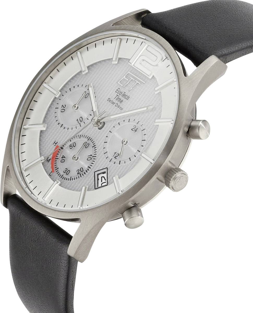 ETT Solar Chronograph EGT-12050-41L (Ø x H) 42mm x 11mm Titan Gehäusematerial=Titan Material (Armband)=Leder