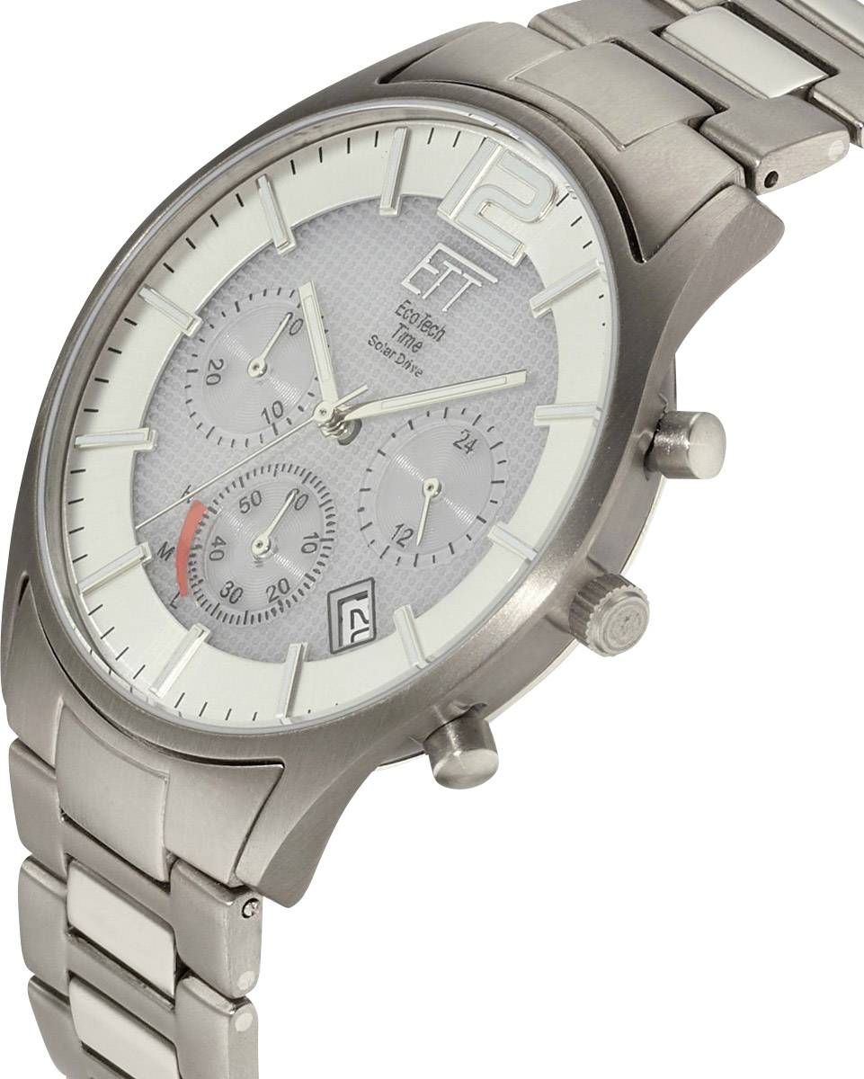 ETT Solar Chronograph EGT-12047-41M (Ø x H) 42mm x 11mm Titan, Titan (gebürstet) Gehäusematerial=Titan Material (Armband)=Titan
