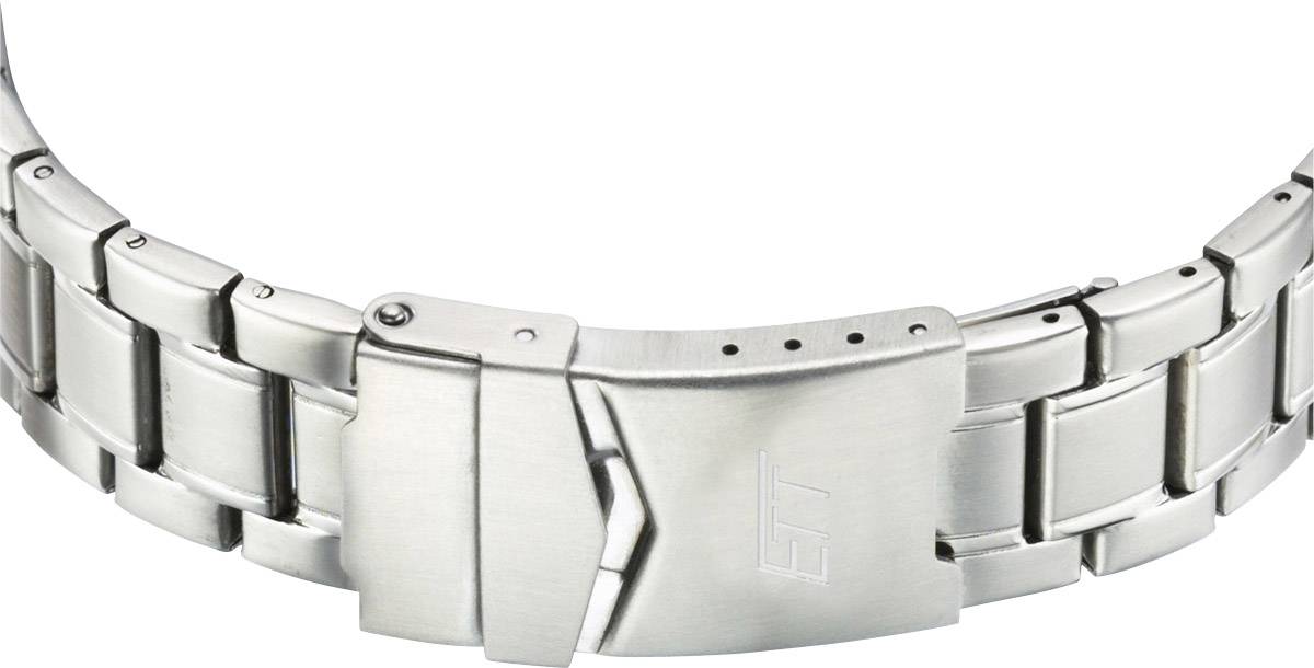 ETT Funk, Solar Funkuhr EGS-11247-22M (Ø x H) 40mm x 13mm Edelstahl (gebürstet), Gelbgold Gehäusematerial=Edelstahl Material