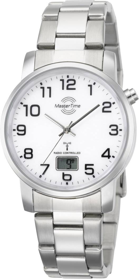 Funk Funkuhr MTGA-10300-12M (Ø x H) 41mm x 11mm Silber (glänzend) Gehäusematerial=Metall Material (Armband)=Metall