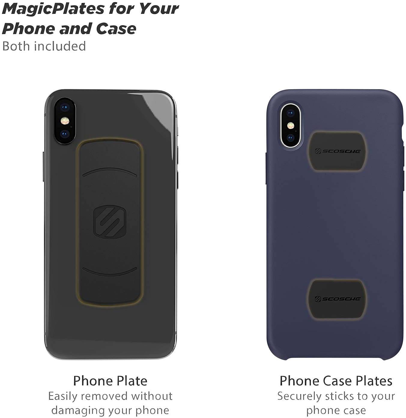 Scosche Induktions-Ladegerät 2000mA MagicMount Pro Window MPQ2WD-XTSP Ausgänge Induktionslade-Standard Schwarz, Silber