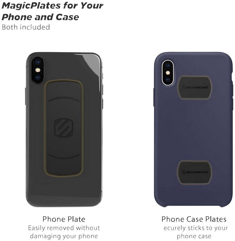 Scosche Induktions-Ladegerät 2000mA MagicMount Pro Vent MPQ2V-XTSP Ausgänge Induktionslade-Standard Schwarz, Silber