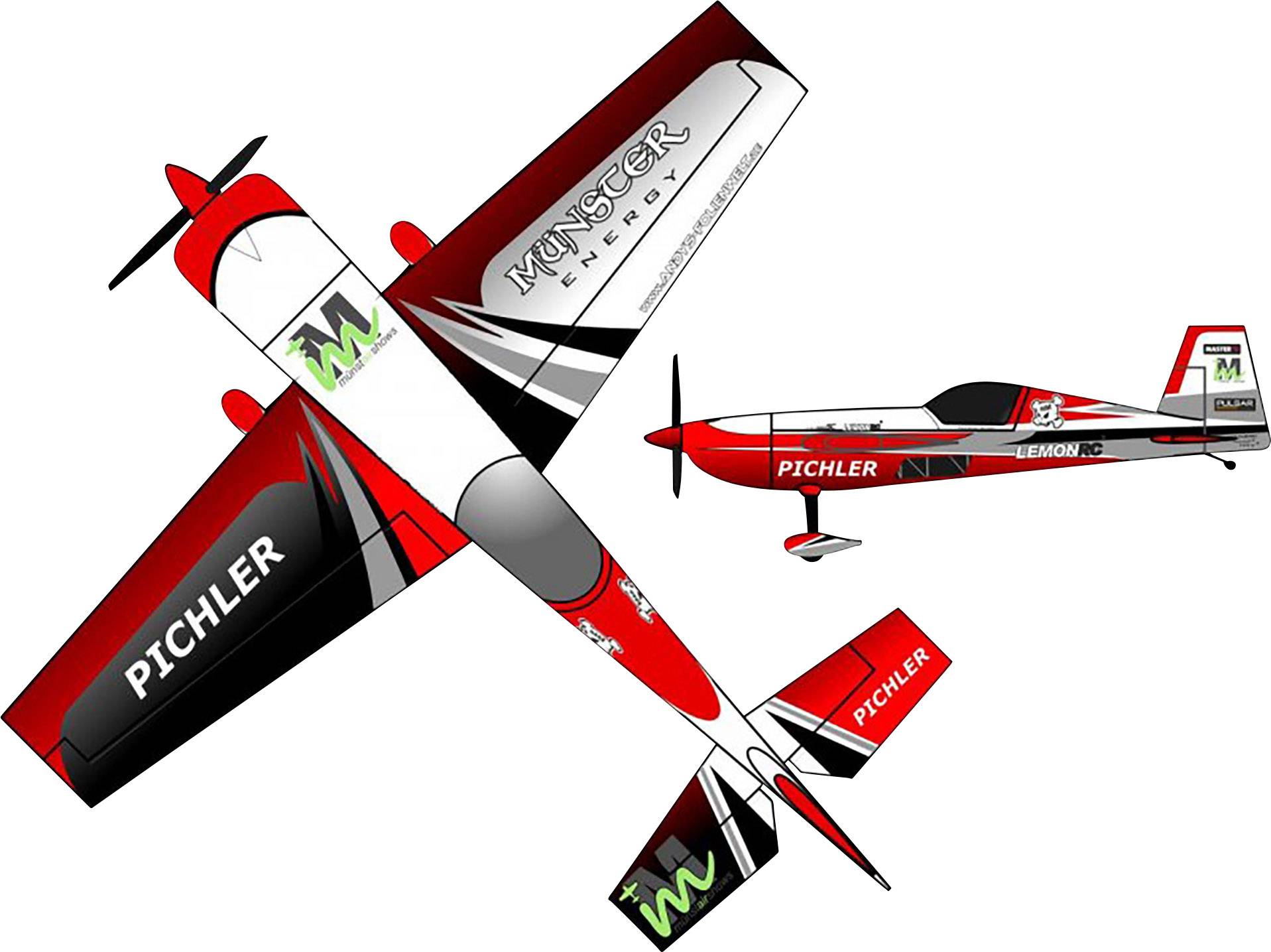 Pichler Modellbau Extra 330 Münster Energy Combo Rot RC Motorflugmodell Bausatz 840mm