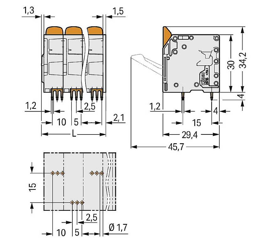 WAGO 2616-3106/020-000 Printklemme 16mm² 20St.