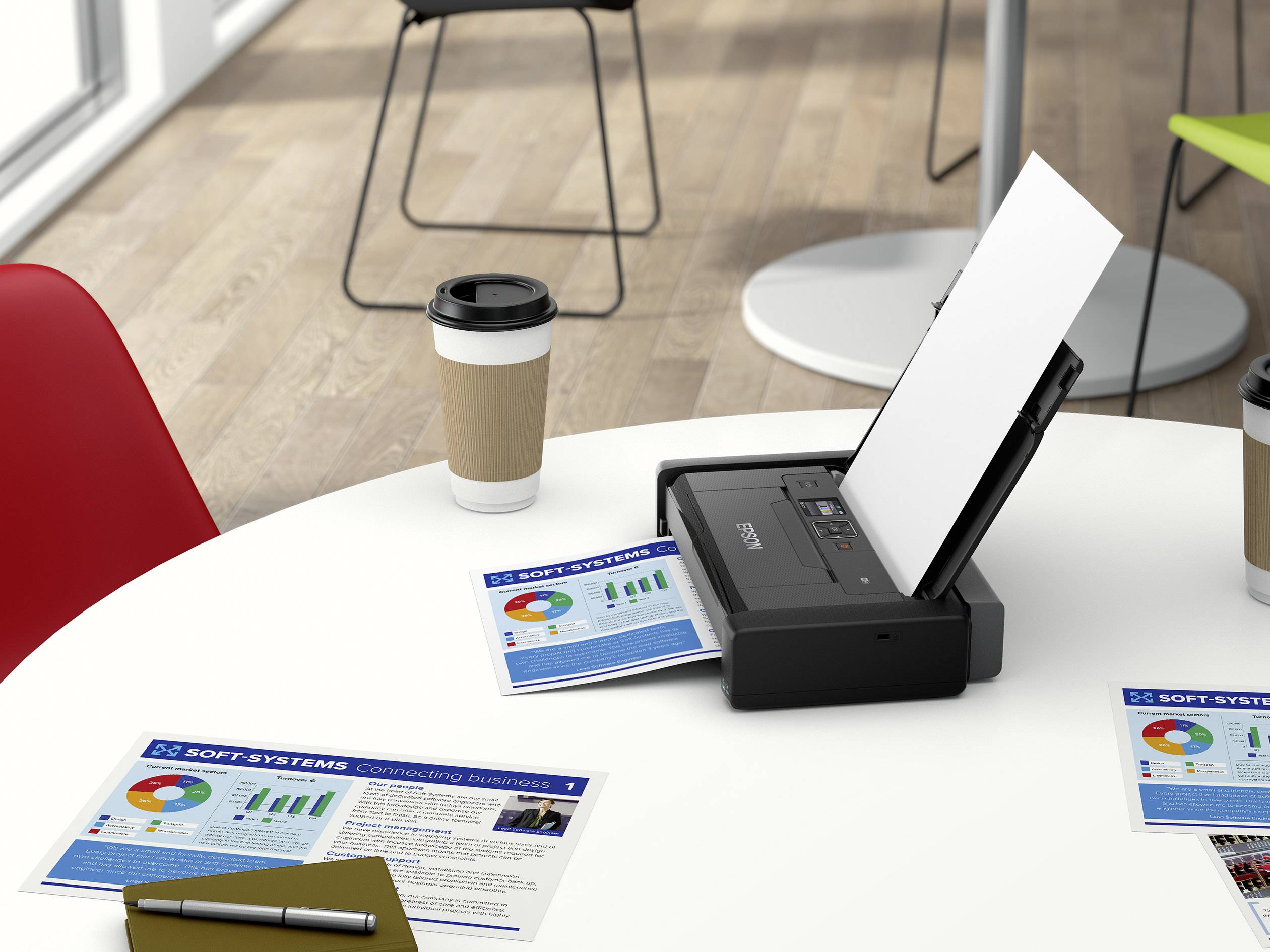 Epson Workforce WF-110W Drucker Tintenstrahl Farbe A4 Drucker Akku-Betrieb, WLAN