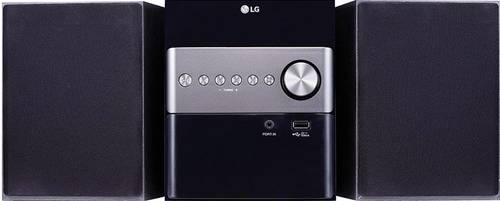 LG Electronics CM1560DAB Stereoanlage Bluetooth®, CD, USB, DAB+, Inkl. Lautsprecherbox 2 x 5W Schwa