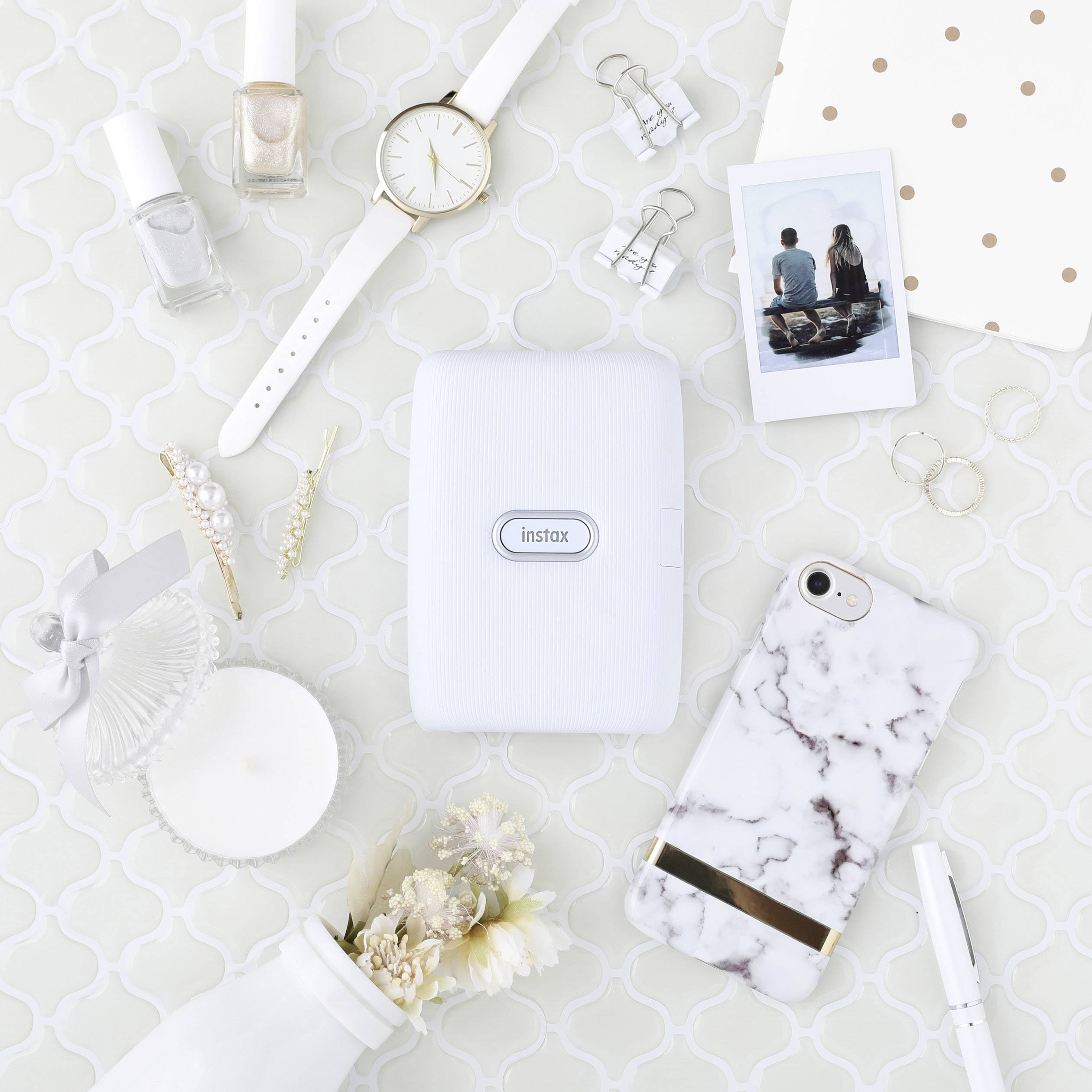 Fujifilm Instax Mini Link Ash White Sofortbild-Drucker Weiß Bluetooth