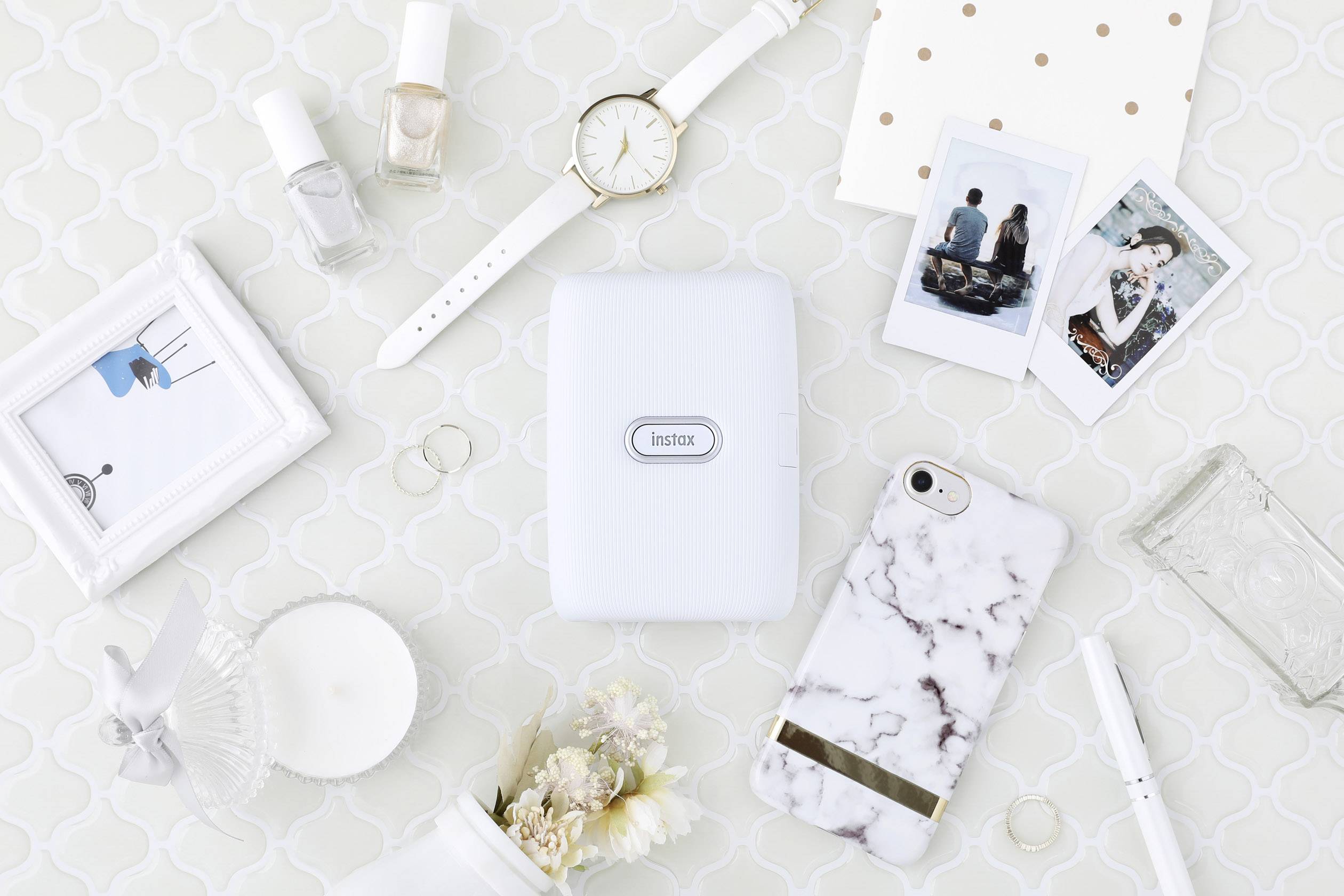 Fujifilm Instax Mini Link Ash White Sofortbild-Drucker Weiß Bluetooth