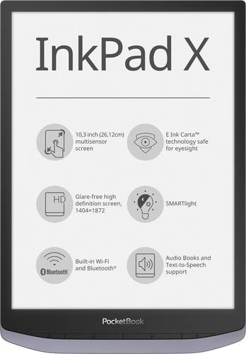 PocketBook InkPad X eBook-Reader 26.2cm (10.3 Zoll) Metallic, Grau