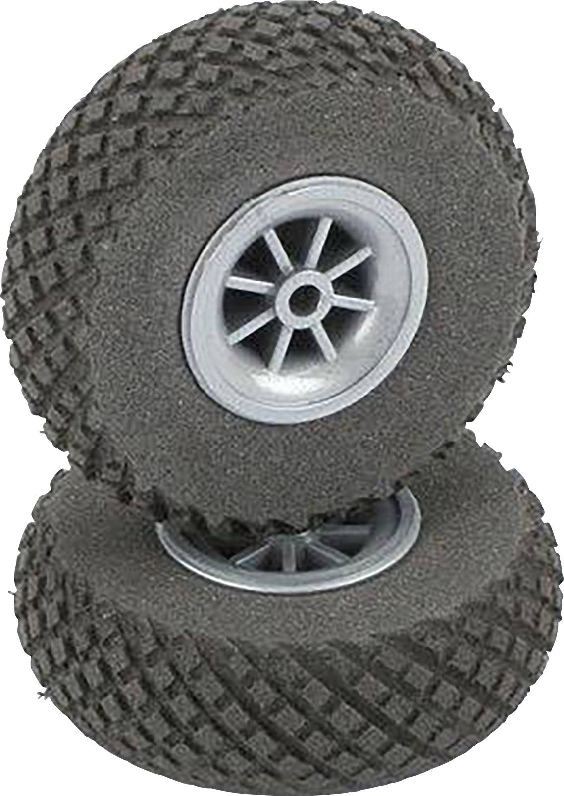 DU-BRO Modellflugzeug Schaumgummireifen mit Kunststofffelge, mit Profil 64mm 2St.