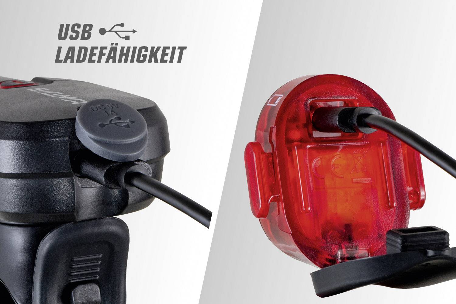 Sigma Fahrradbeleuchtung Set AURA 35 / Nugget Set LED akkubetrieben Schwarz